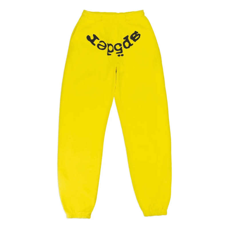 Pantalones-De-Chándal-Amarillo-Sp5der Pantalones De Chándal Amarillo Sp5der
