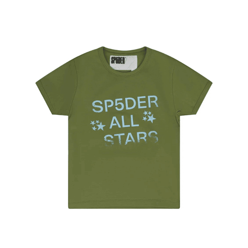 Sp5der-Logo-Print-T-Shirt-Green Sp5der Logo-Print T-Shirt Green