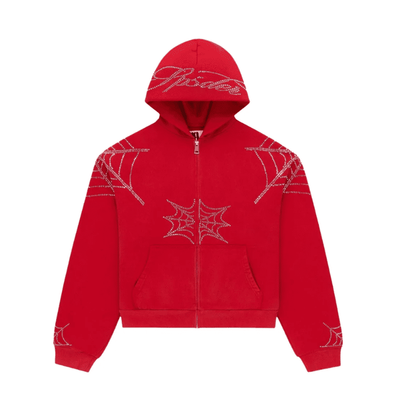 Sp5der Rhinestone-Embellishment Hoodie